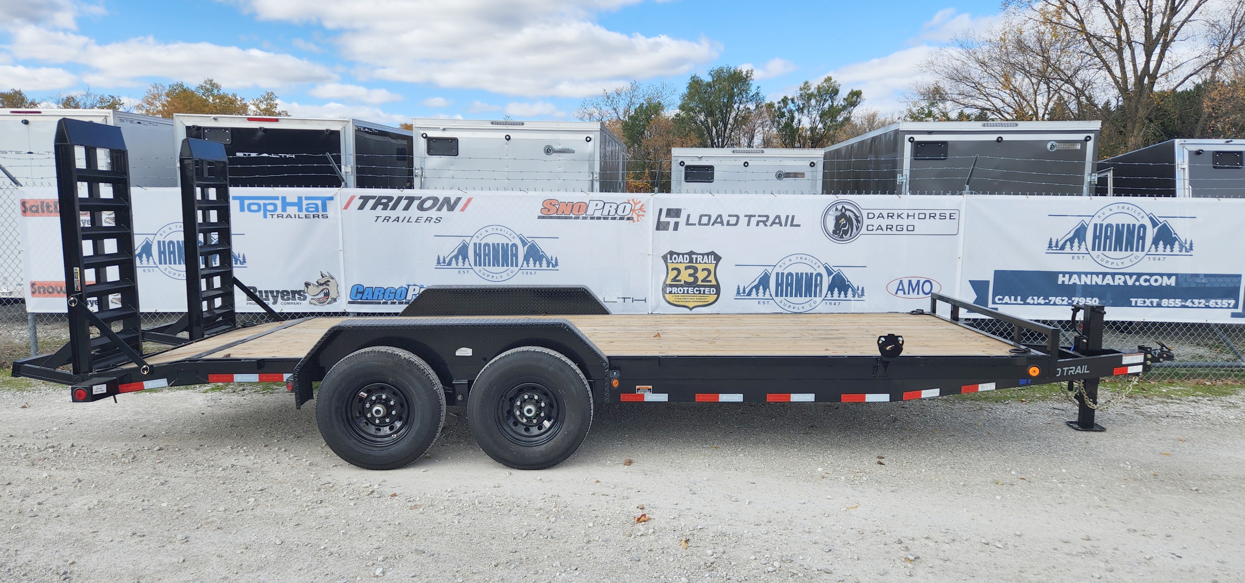 Load Trail 83X 20 Tandem Axle 14,000 Lb Steel Car Hauler / Equipment Trailer with Rub Rails